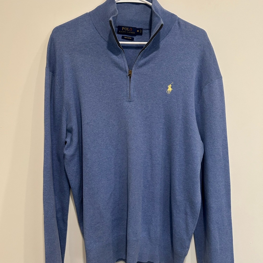Polo by Ralph Lauren Blue Zip Up Sweater Cotton